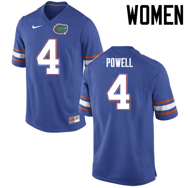 Women Florida Gators #4 Brandon Powell College Football Jerseys Sale-Blue